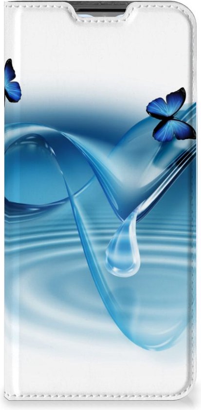 WEIOU Custodia A Libro In Pelle PU Con Farfalla Per OPPO A16 / A16s / A54s – Portafoglio Con Slot Carte E Supporto (Blu)
