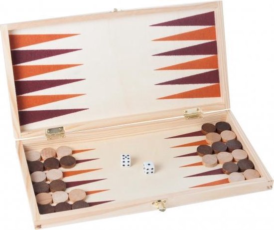 Thumbnail van een extra afbeelding van het spel schaak/backgammon opklapbaar 29 cm hout naturel