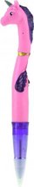 eenhoorn pen roze/paars 12 cm