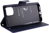 Telefoonhoesje geschikt voor Apple iPhone 13 Pro - Mercury Fancy Diary Wallet Case - Hoesje met Pasjeshouder - Paars/Blauw