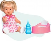 interactieve babypop met flesje en potje 40 cm meisjes roze