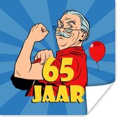 Poster Man - 65 Jaar - Verjaardag - 30x30 cm