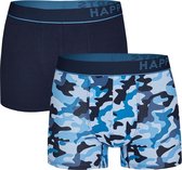 Happy Shorts 2-Pack Boxershorts Heren Camouflage Blauw - Maat M