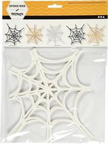 knutselset Spinnenweb 19 x 21 cm karton wit 16 stuks