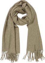 Sjaal Mélange met Franje - 70x180cm - Beige