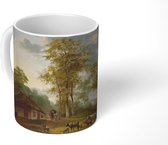Mok - Rivierlandschap met boeren en vee - Schilderij van G.J.J Van Os - 350 ML - Beker