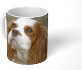 Mok - Een Cavalier King Charles-spaniël kijkt omhoog - 350 ML - Beker