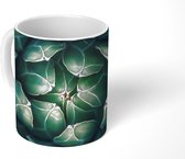 Mok - Een groene bloemdessin - 350 ML - Beker