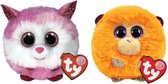 Ty - Knuffel - Teeny Puffies - Princess Husky & Coconut Monkey