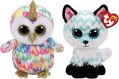 Ty - Knuffel - Beanie Boo's - Enchanted Owl & Atlas Fox