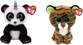 Ty - Knuffel - Beanie Boo's - Paris Panda & Tiggy Tiger