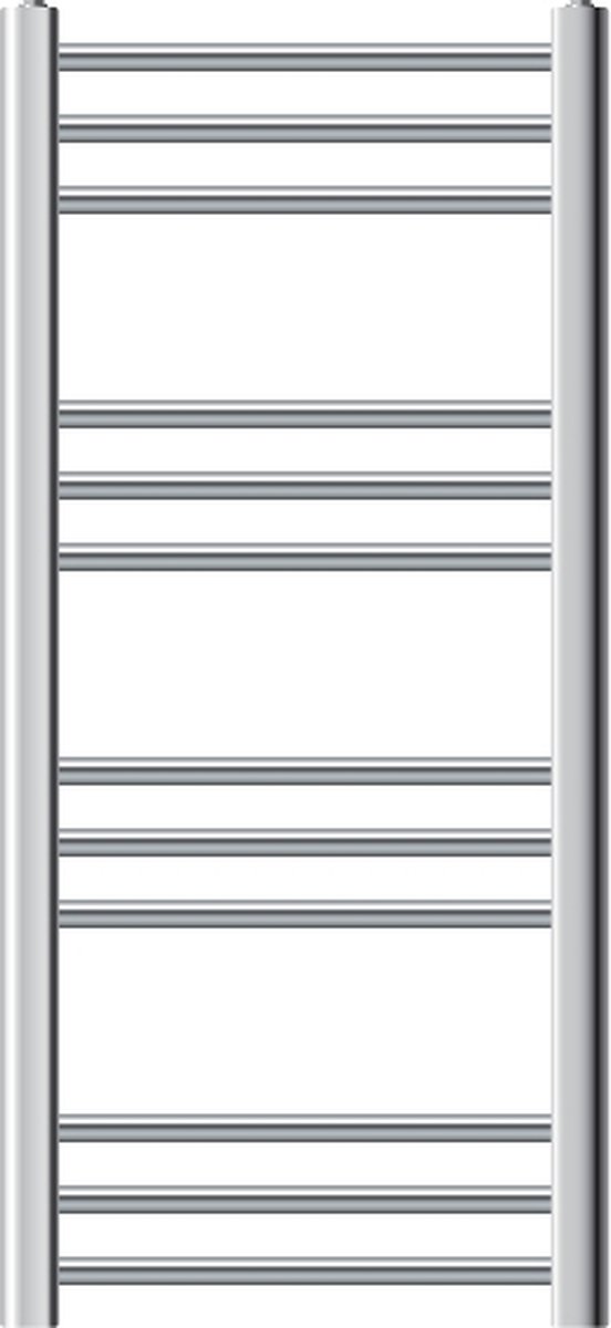 Badkamerradiator Sahara 400x800 mm chroom gebogen met zijaansluiting