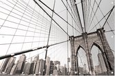 Artistiek beeld van de Brooklyn Bridge in New York City - Foto op Tuinposter - 150 x 100 cm