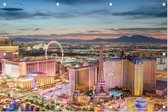 Luchtfoto van de Las Vegas Strip met zicht op The Mirage - Foto op Tuinposter - 90 x 60 cm