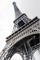 Constructie-details Eiffeltoren van onderaf in Parijs - Foto op Tuinposter - 60 x 90 cm