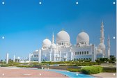 Stralend witte Grote Moskee van Sjeik Zayed in Abu Dhabi - Foto op Tuinposter - 120 x 80 cm