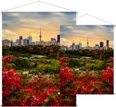 Zomers uitzicht op de skyline van Toronto met CN Tower - Foto op Textielposter - 45 x 60 cm