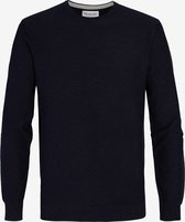 Navy katoenen pullover met ronde hals