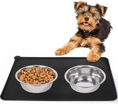 Placemat voor voerbak van hond of kat - grijs siliconen-48.5*30*05cm