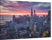 Dramatische wolken kleuren de skyline van San Francisco - Foto op Canvas - 90 x 60 cm