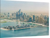 Panoramische luchtfoto van de Dubai Marina skyline - Foto op Canvas - 90 x 60 cm