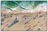 Luchtfoto van het strand in Santa Monica in Los Angeles - Foto op Akoestisch paneel - 90 x 60 cm