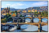 Beroemde bruggen over de Moldau in Praag - Foto op Akoestisch paneel - 120 x 80 cm