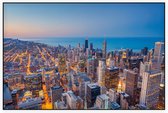 Skyline van Chicago Downtown tijdens avondschemering - Foto op Akoestisch paneel - 120 x 80 cm