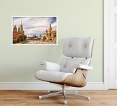 Kremlin en de Basiliuskathedraal op het Rode Plein in Moskou - Foto op Forex - 60 x 40 cm