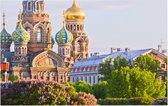 Sint-Petersburg in bloei bij de Orthodoxe kerk Spas na Krovi - Foto op Forex - 90 x 60 cm