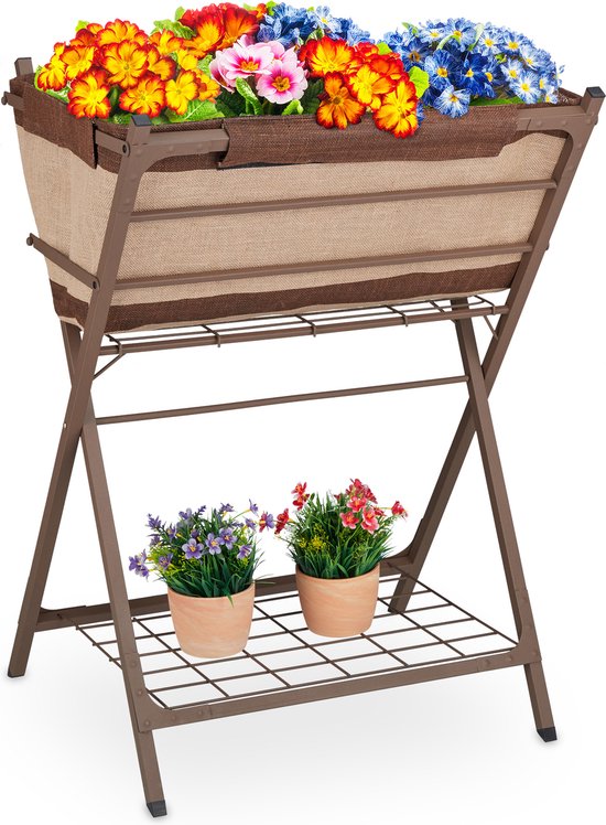 Relaxdays plantenbak op poten - verhoogde moestuinbak metaal - kruidenbak  balkon - terras | bol.com