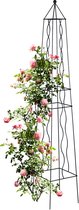 Relaxdays Rankhulp obelisk zwart XL - plantensteun - 182 cm hoog -  weerbestendig - metaal