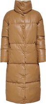 Only Jas Onllydia Long Faux Leather Puffer O 15235000 Toasted Coconut Dames Maat - M