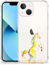 Leuk Case geschikt voor iPhone 13 mini Smartphone hoesje met doorzichtige rand Horse Color
