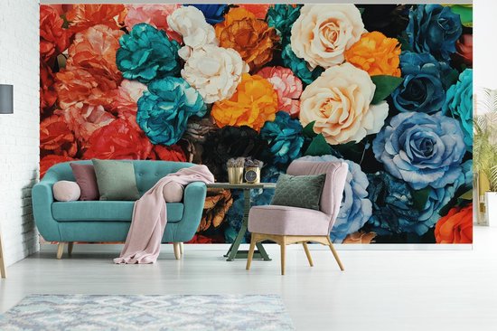 Papier peint - Papier peint photo Wallpaper Wall - Roses - Abstrait - Largeur 430 cm x hauteur 240 cm