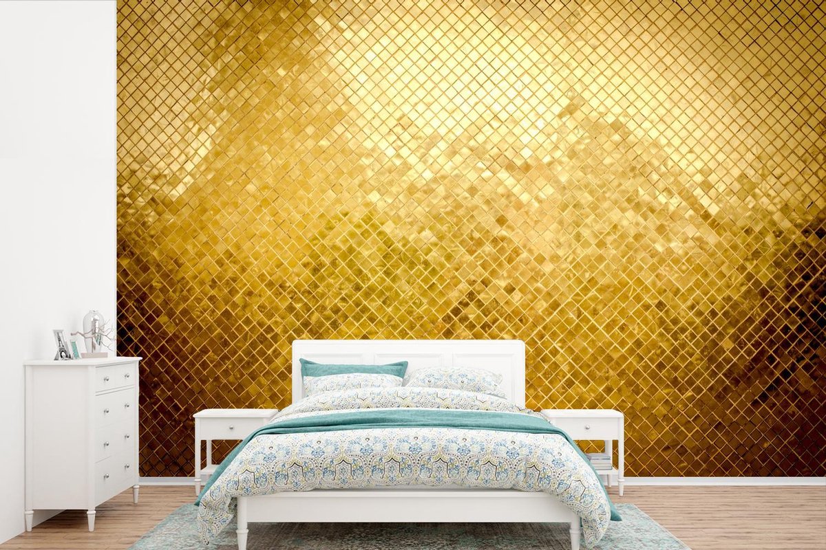 Behang - Fotobehang Gouden glitter achtergrond - Breedte 390 cm x hoogte  260 cm | bol.com