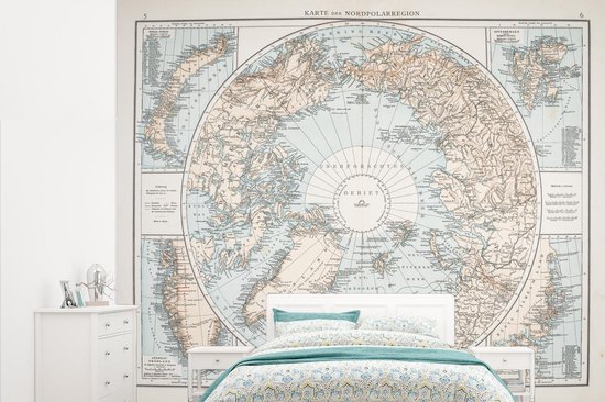 Papier peint Papier peint photo en vinyle - Ancienne carte de la région arctique largeur 315 cm x hauteur 260 cm - Tirage photo sur papier peint (disponible en 7 tailles)