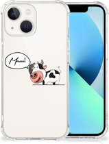 Silicone Back Case iPhone 13 Telefoonhoesje  met doorzichtige rand Cow