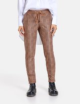 GERRY WEBER Dames Geruite broek in joggingstijl camel/braun-46