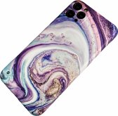 Apple iPhone Xs Max - Silicone marmer zacht hoesje Suus kleurrijk - Geschikt voor