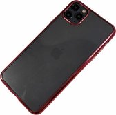 Apple iPhone 11 Pro - Silicone transparante soft hoesje Sophie rood - Geschikt voor