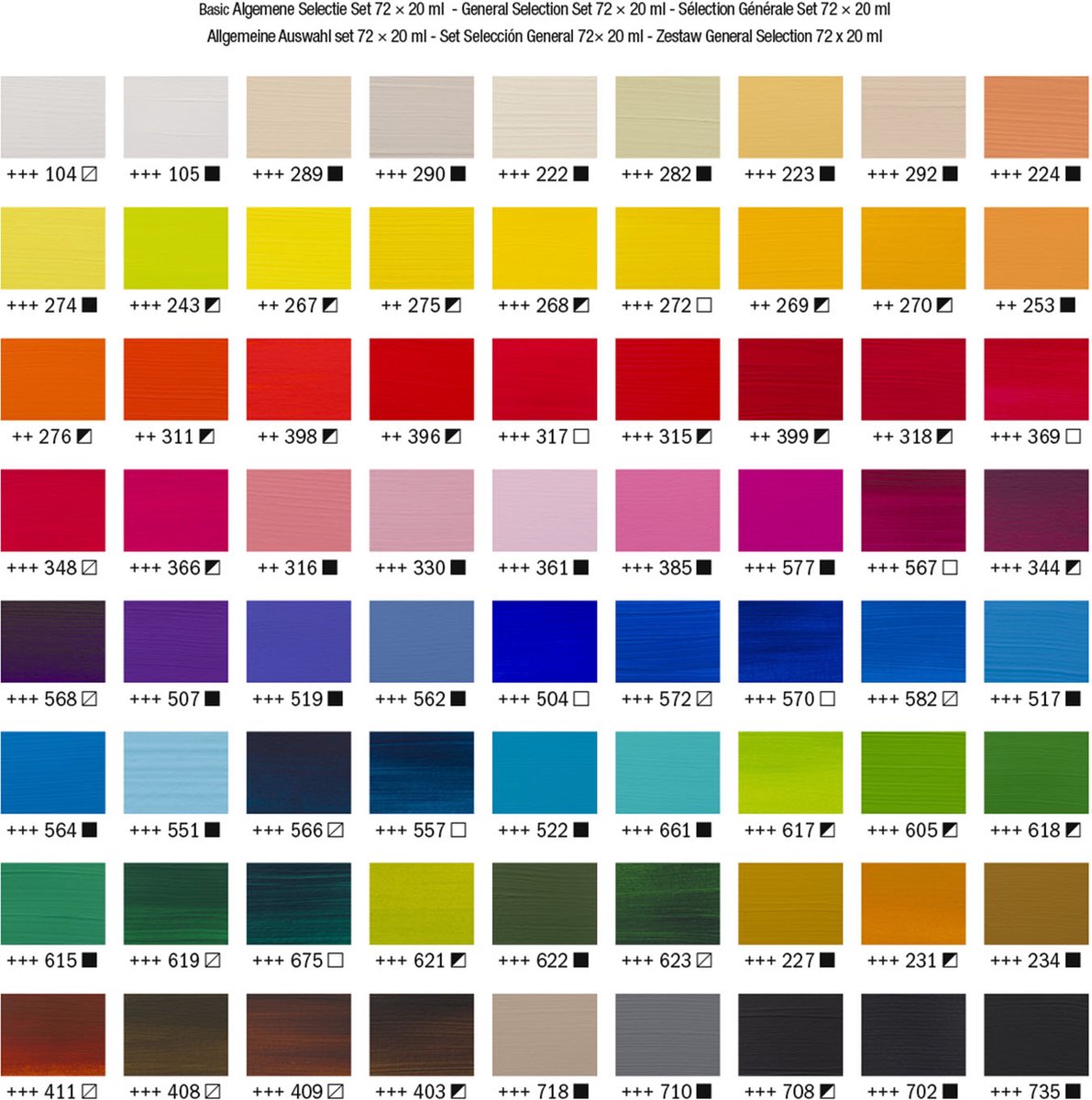 Amsterdam Standard Series acrylverf algemene selectie set | 72 × 20 ml — afbeelding 6