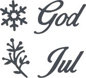 Sizzix Thinlits Snijmal set - Noorse Tekst God Jul - 4 stuks