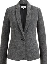 WE Fashion Dames getailleerde bouclé blazer met stretch