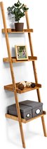 ladderrek bamboe - 4 planken - 176 x 44 x 37 cm - smal