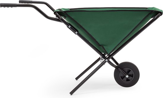 Relaxdays kruiwagen opvouwbaar - inklapbare tuinwagen - vouwkruiwagen - groen - 50 l van Relaxdays — afbeelding 4