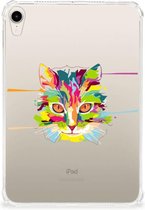 Hoes Geschikt voor Apple iPad mini 6 (2021) Tablet Siliconen Backcover Cat Color met transparant zijkanten