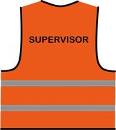 Supervisor hesje oranje - polyester - one size maat - reflecterend