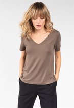 DEELUXE Effen T-shirt met V-hals  CASA Khaki