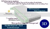 1-Persoons Matras - MICROPOCKET HR45 Koudschuim/NASA Traagschuim 7 ZONE 25 CM - 3D - Stevig ligcomfort - 80x210/25